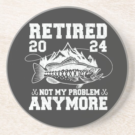 Ruhestand 2024 Nicht mein Problem noch mehr Funny  Getränkeuntersetzer (Vorne)