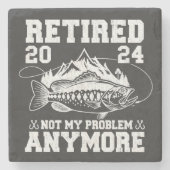 Ruhestand 2024 Nicht mein Problem noch mehr Funny  Steinuntersetzer (Vorderseite)