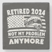 Ruhestand 2024 Nicht mein Problem noch mehr Funny  Steinuntersetzer (Vorderseite)