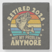 Ruhestand 2024 Nicht mein Problem noch mehr Funny Steinuntersetzer (Vorderseite)