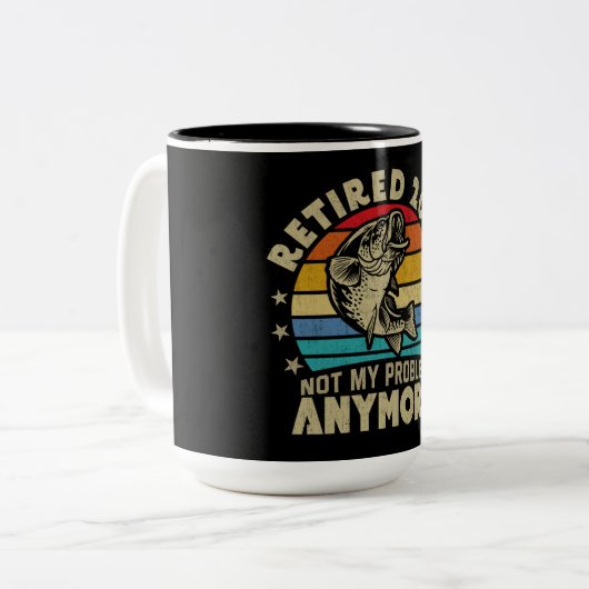 Ruhestand 2024 Nicht mein Problem noch mehr Funny  Zweifarbige Tasse (Vorderseite Links)