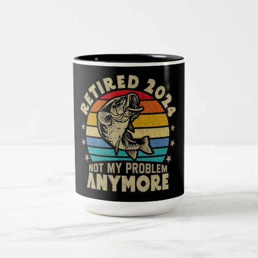 Ruhestand 2024 Nicht mein Problem noch mehr Funny  Zweifarbige Tasse (Mittel)