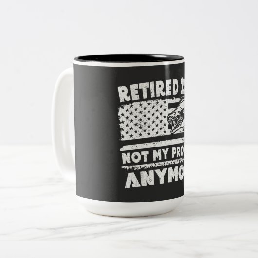 Ruhestand 2024 Nicht mein Problem noch mehr Funny  Zweifarbige Tasse (Vorderseite Links)