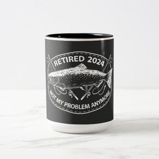 Ruhestand 2024 Nicht mein Problem noch mehr Funny Zweifarbige Tasse (Mittel)