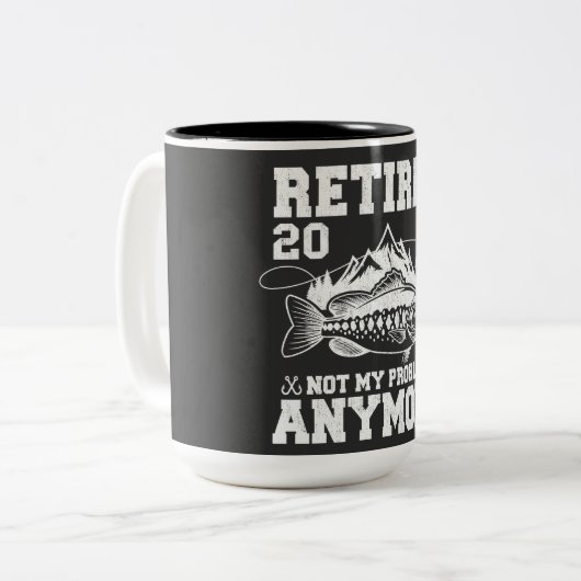 Ruhestand 2024 Nicht mein Problem noch mehr Funny  Zweifarbige Tasse (Vorderseite Links)