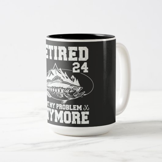 Ruhestand 2024 Nicht mein Problem noch mehr Funny Zweifarbige Tasse (VorderseiteRechts)