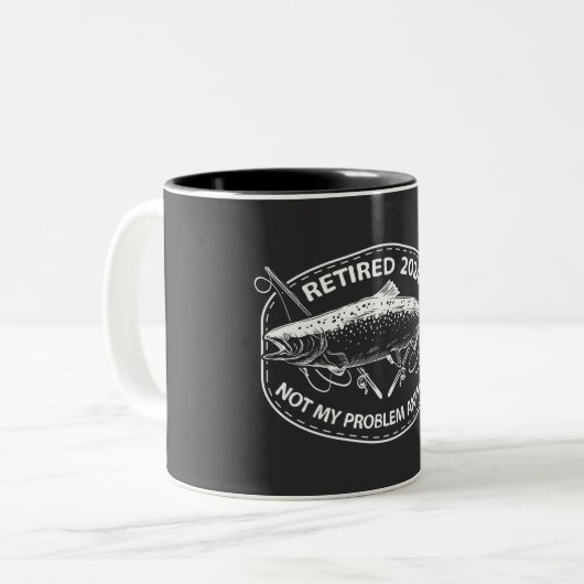 Ruhestand 2024 Nicht mein Problem noch mehr Funny  Zweifarbige Tasse (Vorderseite Links)