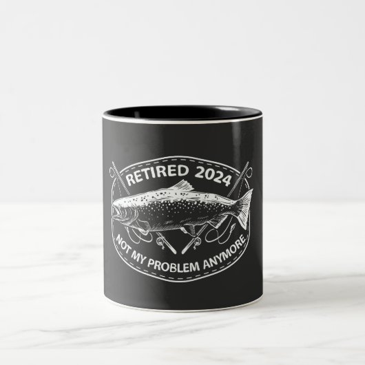 Ruhestand 2024 Nicht mein Problem noch mehr Funny Zweifarbige Tasse (Mittel)