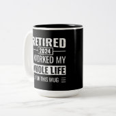 Ruhestand 2024 Sonstiges Geschenke offiziell ersch Zweifarbige Tasse (Vorderseite Links)