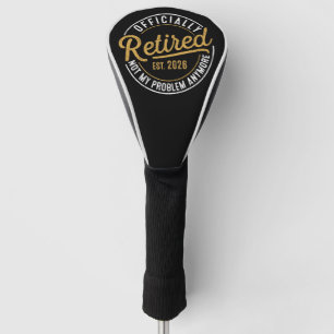 Ruhestand 2026 Lustiges Gold Vintage-Abzeichen-Des Golf Headcover