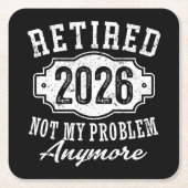 Ruhestand 2026 Witzige Rente 2026 Männer Frauen Rechteckiger Pappuntersetzer (Vorderseite)