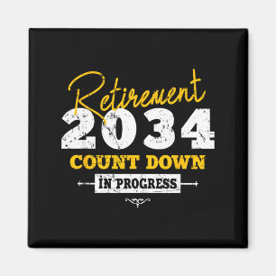 Ruhestand 2034 Countdown Herz Lustig Ruhestand Magnet