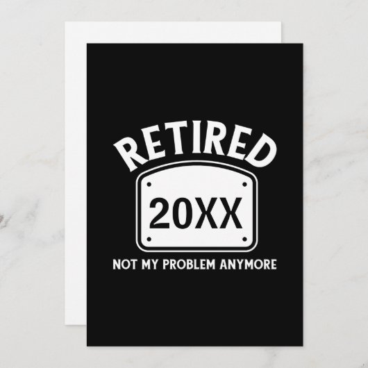 Ruhestand 20XX Ruhestand Spaß Einladung (Vorne/Hinten)
