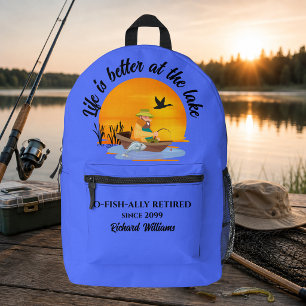 Ruhestand am See ist besser Angelgeschenk Bedruckter Rucksack