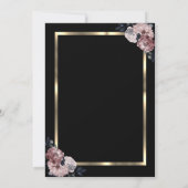 Ruhestand an eleganten Gold Frame Blume Einladung (Rückseite)