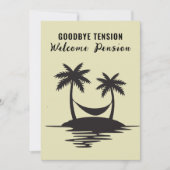 Ruhestand Auf Wiedersehen Tension Palm Tree Hammoc Einladung (Vorderseite)