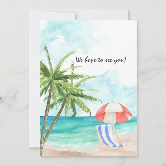 Ruhestand Auf Wiedersehen Tensommer Beach Party Einladung (Rückseite)