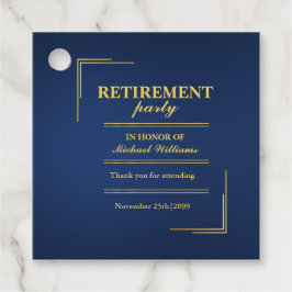 Ruhestand Corporate Elegante Blue Gold Geschenkanhänger