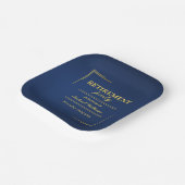 Ruhestand Corporate Elegante Blue Gold Pappteller (Gewinkelt)