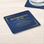 Ruhestand Corporate Elegante Blue Gold Rechteckiger Pappuntersetzer (angewinkelt)