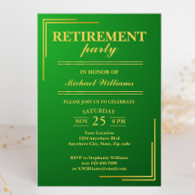 Ruhestand Corporate Elegante Green Gold