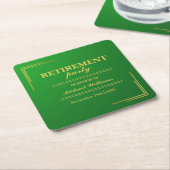 Ruhestand Corporate Elegante Green Gold Rechteckiger Pappuntersetzer (angewinkelt)