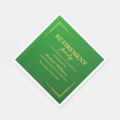 Ruhestand Corporate Elegante Green Gold Serviette (Ecke)