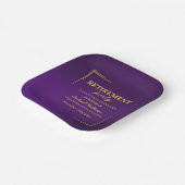 Ruhestand Corporate Elegante Lila Gold Pappteller (Gewinkelt)