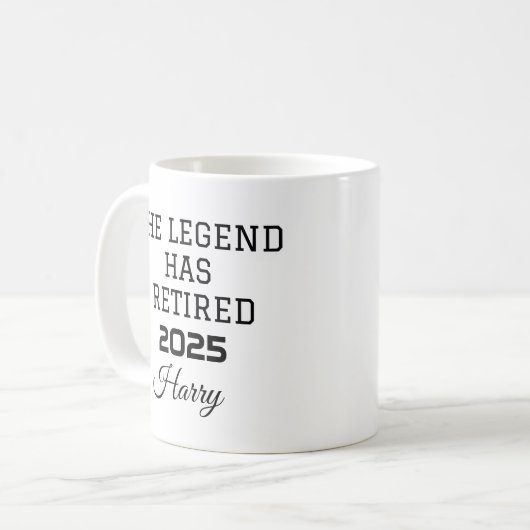 Ruhestand der Legislaturperiode hat erschöpft Kaffeetasse (Vorderseite Links)