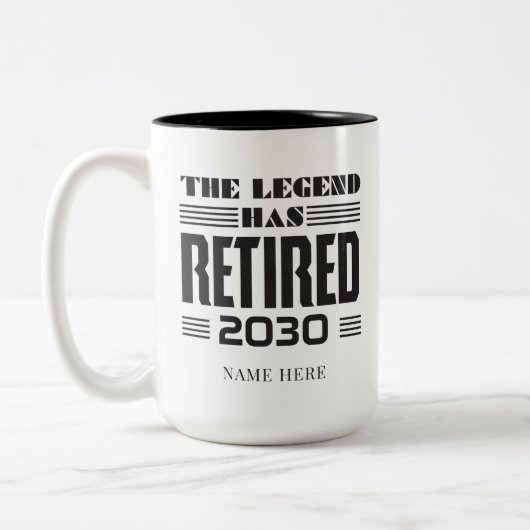 Ruhestand der Legislaturperiode hat erschöpft Zweifarbige Tasse (Links)