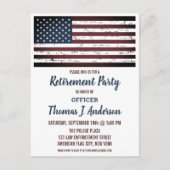Ruhestand der Militärpolizei in Grunge American Fl Einladungspostkarte (Vorderseite)