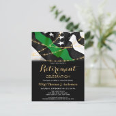 Ruhestand der Patriotischen Armee in dünner grüner Einladungspostkarte (Stehend Vorderseite)