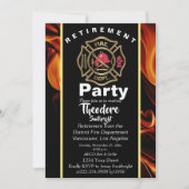 Ruhestand des Feuerwehrmanns im Abzeichen Einladung (Vorderseite)