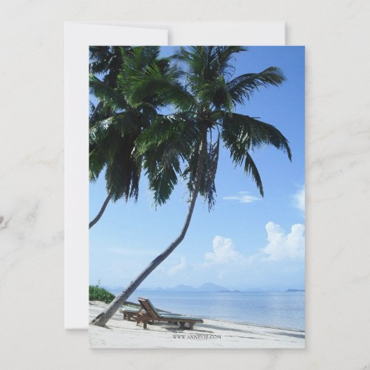 Ruhestand des Tropical Beach Lounge Einladung (Rückseite)