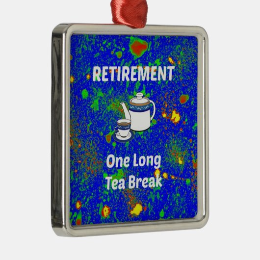 Ruhestand - eine lange Teebauer Silbernes Ornament (Rechts)