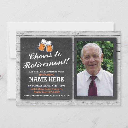 Ruhestand Einladung Foto Cheers Beers Pub Party (Vorderseite)