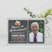 Ruhestand Einladung Foto Cheers Beers Pub Party (Stehend Vorderseite)