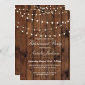 Ruhestand Einladung Holz Elegante Lichter einladen (Vorne/Hinten)