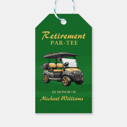 Ruhestand Elegante Golf Themenwagen Green Gold Geschenkanhänger (Vorderseite)