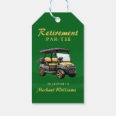 Ruhestand Elegante Golf Themenwagen Green Gold Geschenkanhänger (Rückseite)