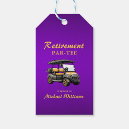 Ruhestand Elegante Golf Themenwagen Lila Gold Geschenkanhänger