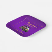 Ruhestand Elegante Golf Themenwagen Lila Gold Pappteller (Gewinkelt)