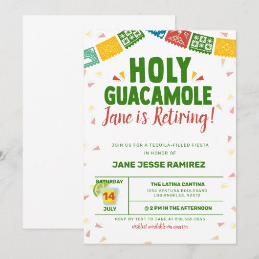 Ruhestand Fiesta Einladung (Vorne/Hinten)