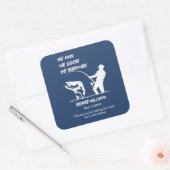 Ruhestand Fischen der Großfische Rodvater Quadratischer Aufkleber (Umschlag)