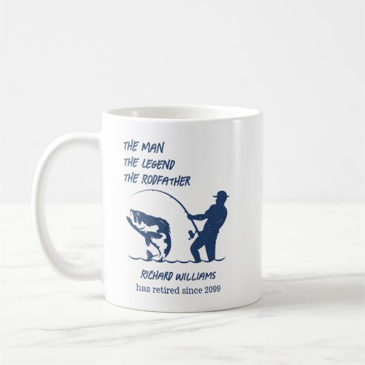Ruhestand Fischen von Großfischen Großvater Kaffeetasse (Links)