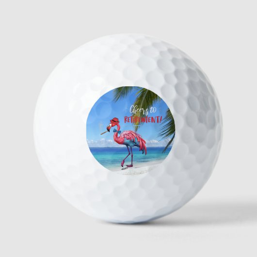 Ruhestand Flamingo am Tropical Beach Golfball (Vorderseite)