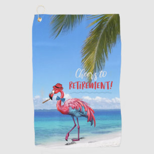 Ruhestand Flamingo am Tropical Beach Golfhandtuch