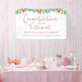 Ruhestand Floral Tropical Script Herzlichen Glückw Banner