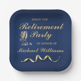 Ruhestand Formal Classic Champagne Glass Blue Pappteller