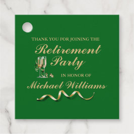 Ruhestand Formal Classic Champagner Glass Green Geschenkanhänger